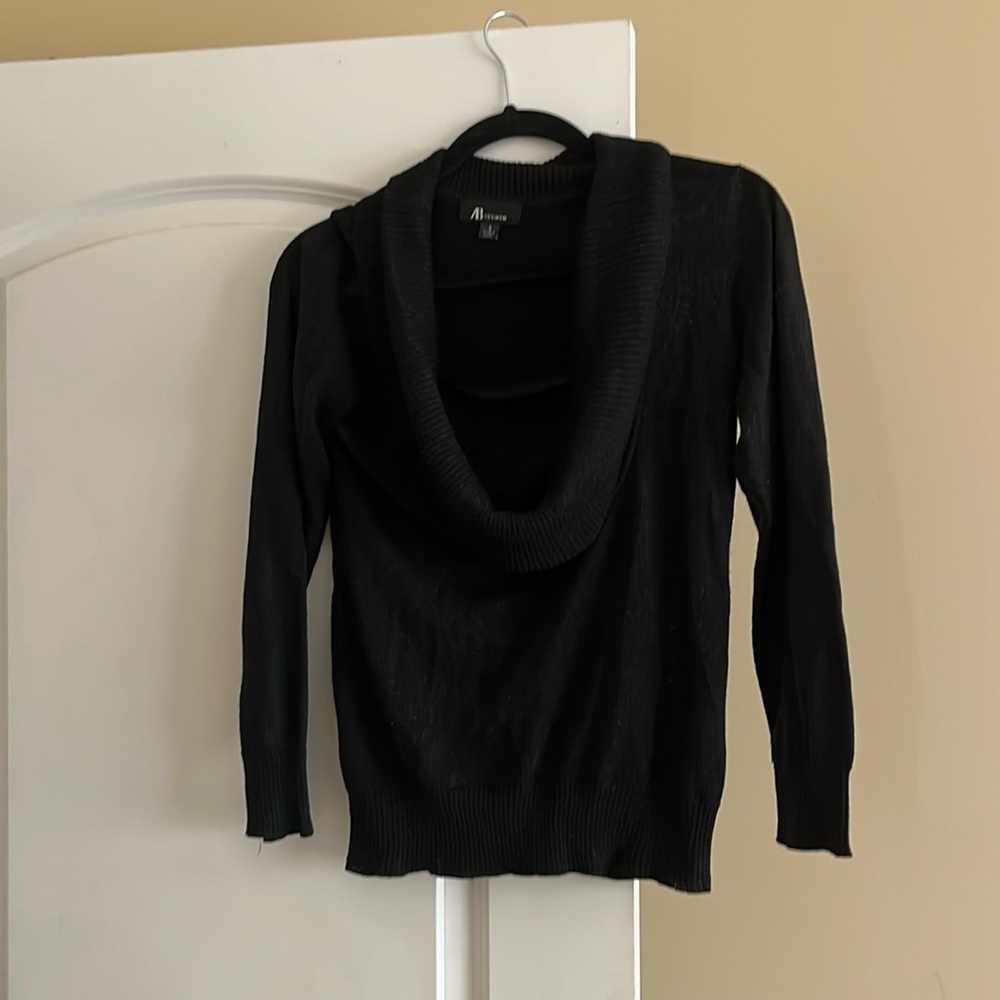 Black Small Glittery Cowl Neck Sweater